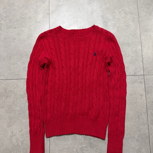 해지스 울 빈티지 헤링본 패턴 울 니트  95siz