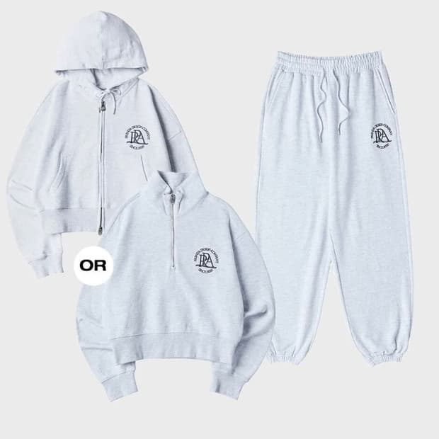 프렌다 메인 로고 트레이닝 셋업 후드집업 조거팬츠