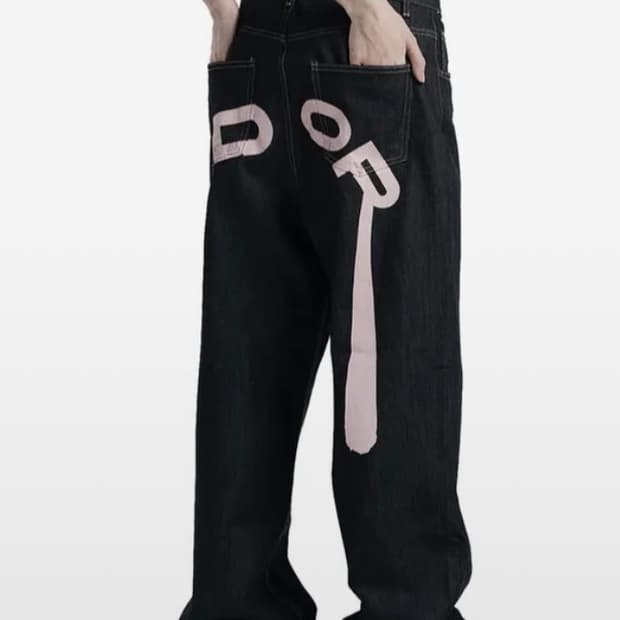 오도어 Logo drop denim in pink