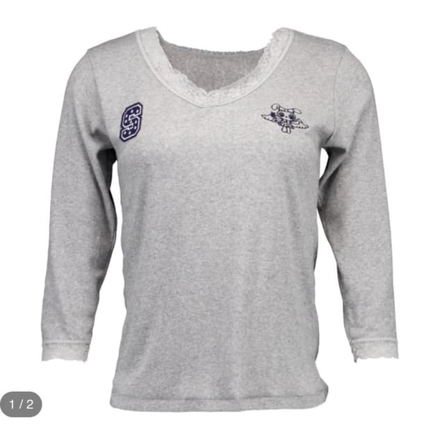 Shalomclub mola LACE TOP GRAY 