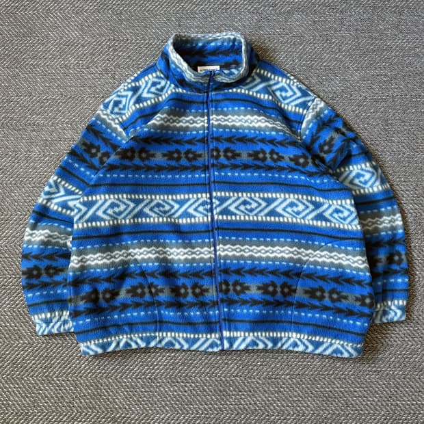 Alfred Dunner 에스닉 패턴 플리스 집업 자켓 (105-110)