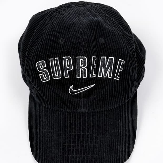22SS 슈프림 x 나이키 아크 코듀로이 6-패널 캡 블랙