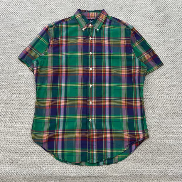 폴로랄프로렌 체크 하프 셔츠 r3460