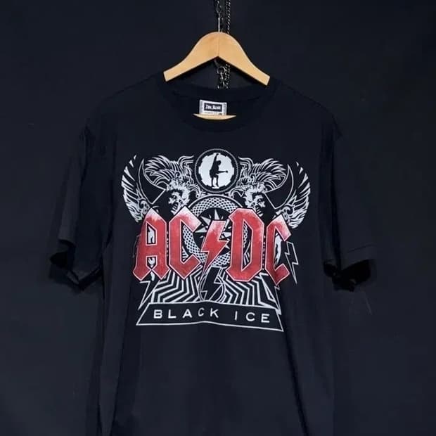 90's roxx ac/dc 블랙아이스 락티셔츠