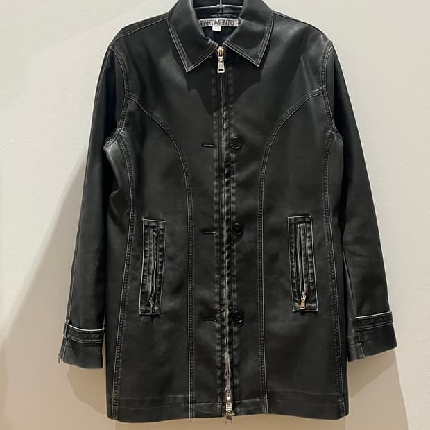 파르티멘토우먼 가죽 자켓 다크브라운