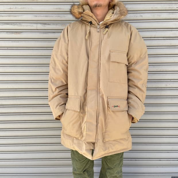 빈티지 90s 쇼트 Schott 다운자켓 베이지 M