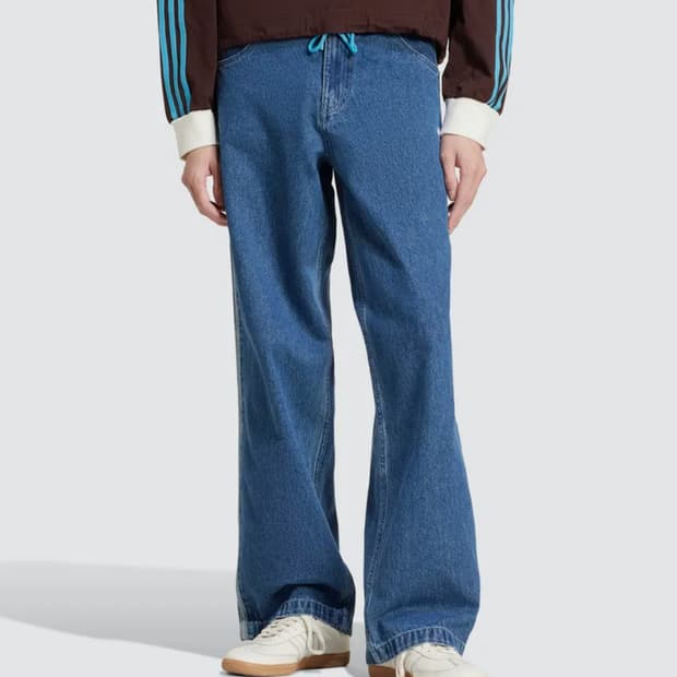 아디다스 데님 파이어버드 팬츠 미드블루 허리33