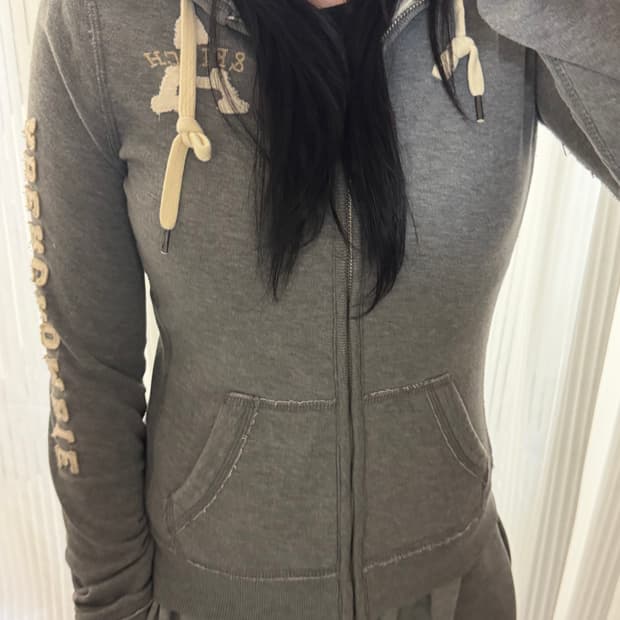 아베크롬비 그레이 후즈집업 S