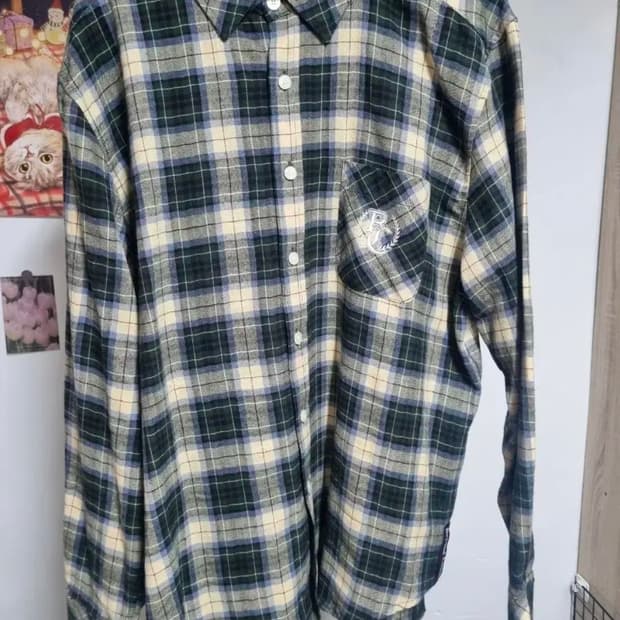 비욘드 클로젯 그린 프레피 체크셔츠 M