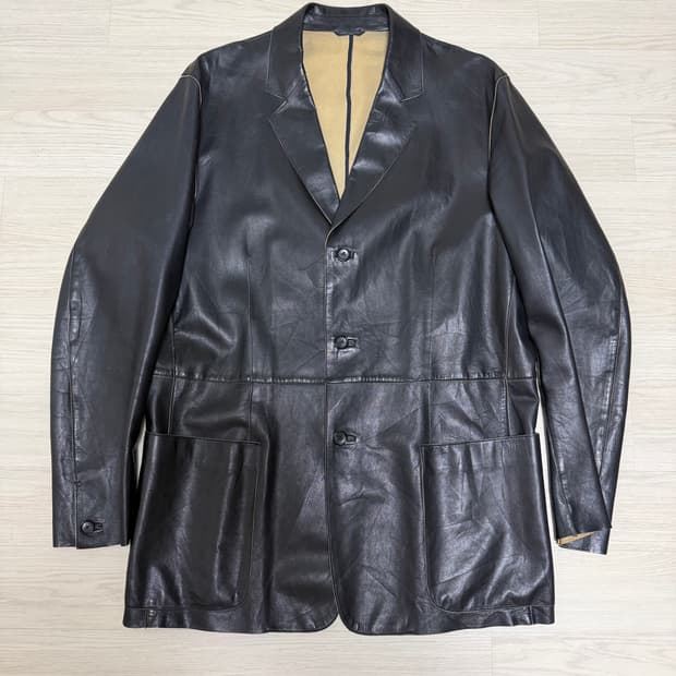 Jil sander 질샌더 레더 블레이저 블랙 48