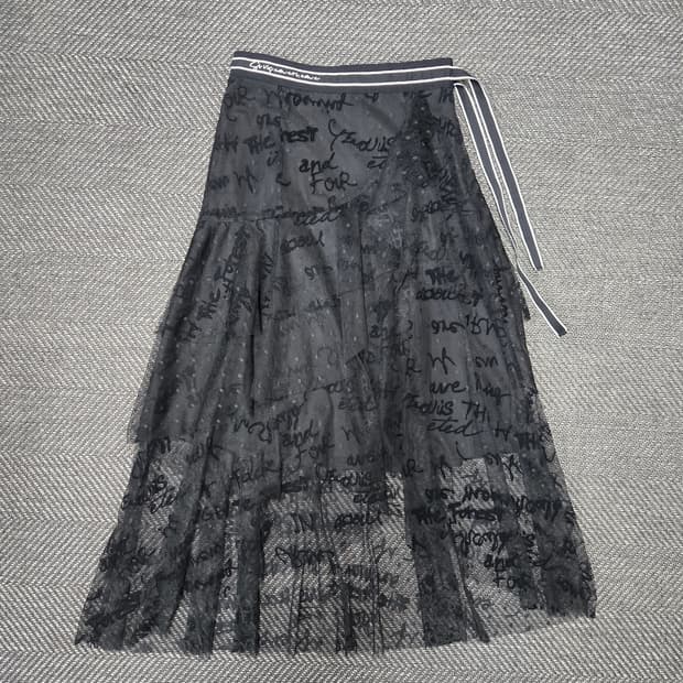 에고이스트 블랙 망사 스커트