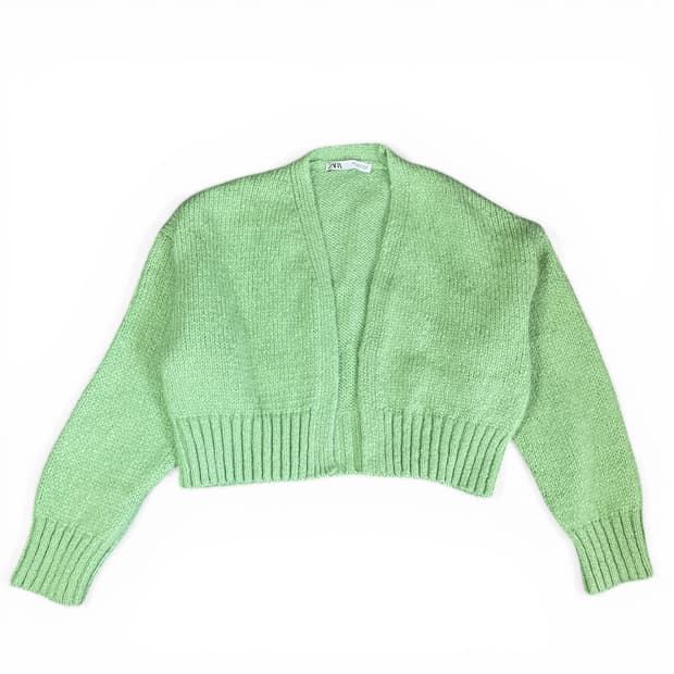 자라 라이트그린 볼레로가디건 S