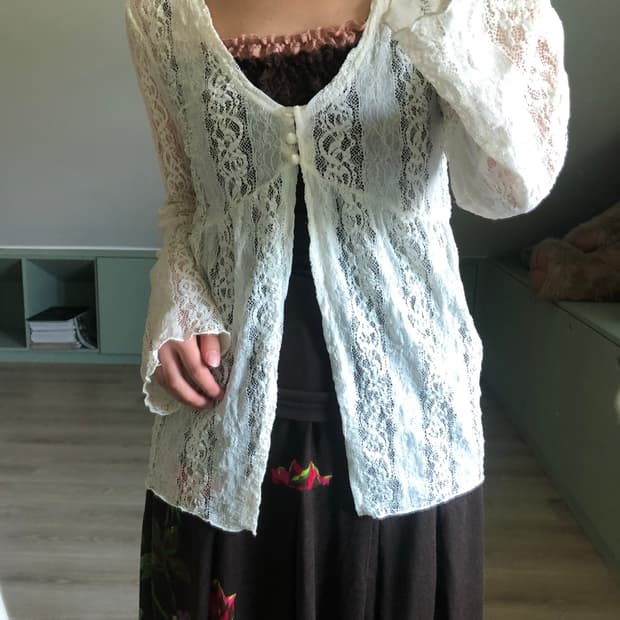 Flower lace cardigan