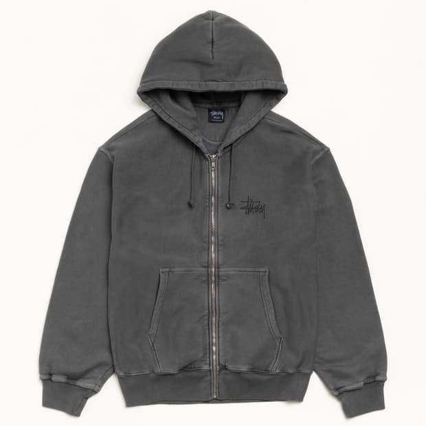 스투시 Stüssy BASIC ZIP HOODIE PIGMENT DYED