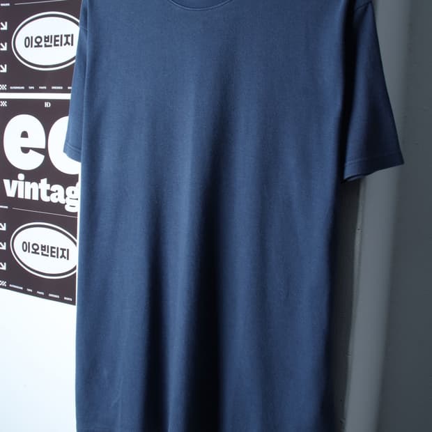 (L-XL) 몰든 반팔 티셔츠 블루 무지 기본-H33254