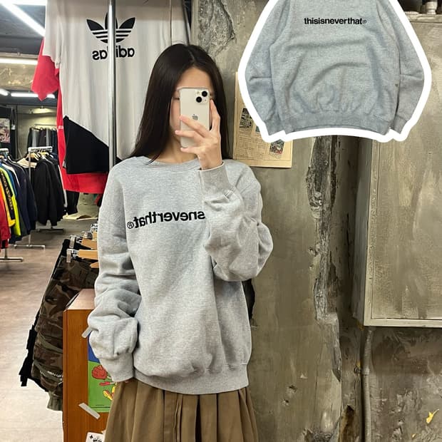 디스이즈네버뎃 맨투맨 그레이 M #csz1261