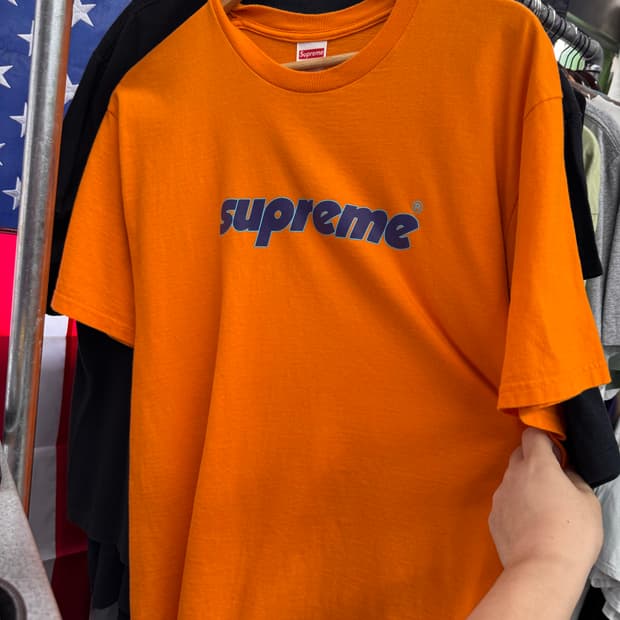 슈프림 오렌지 티셔츠 L size 