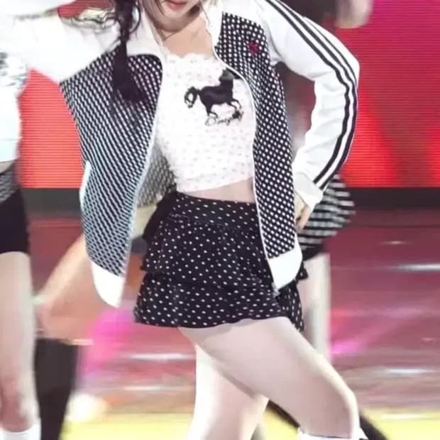 키키 착용 아디다스 대장급 네이비 도트 땡땡이 져지 m