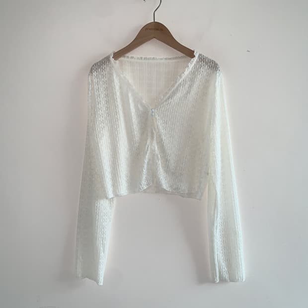 Frill two button lace cardigan