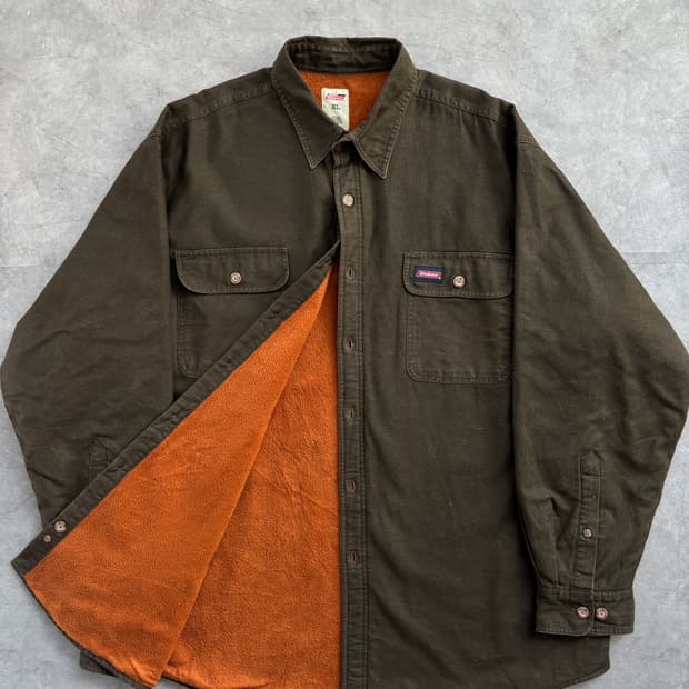 Dickies 딕키즈 브라운 오버사이즈 포켓 워크 셔츠