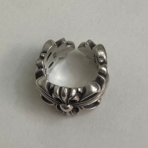 Chrome Hearts 크롬하츠 더블 플로랄 링 9호 
