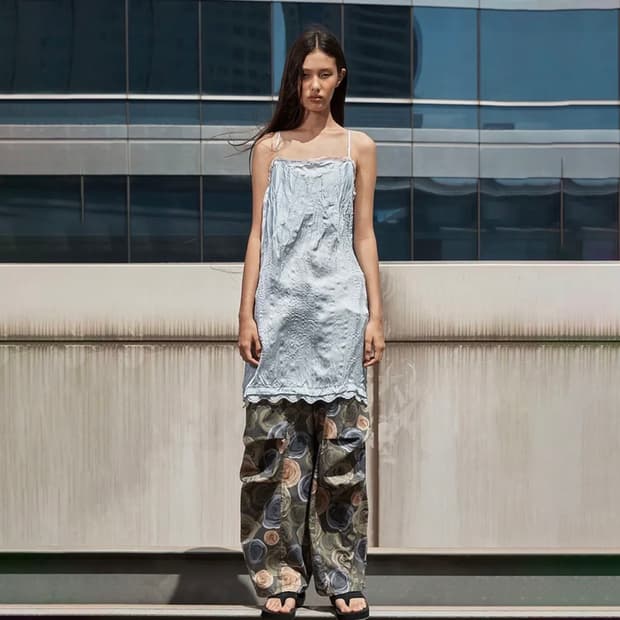 오픈 yy crinkled lace trim dress