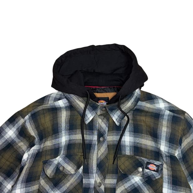 디키즈 플란넬 체크 후드 자켓