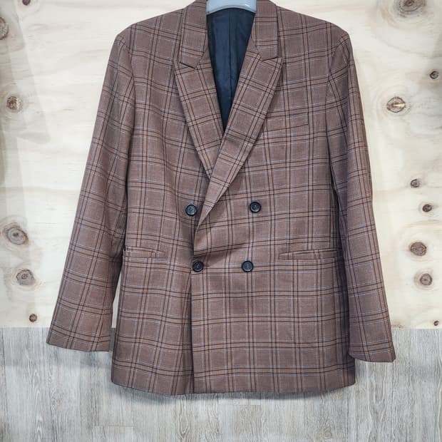 479) 자라 ZARA 남성 체크 춘추 자켓
