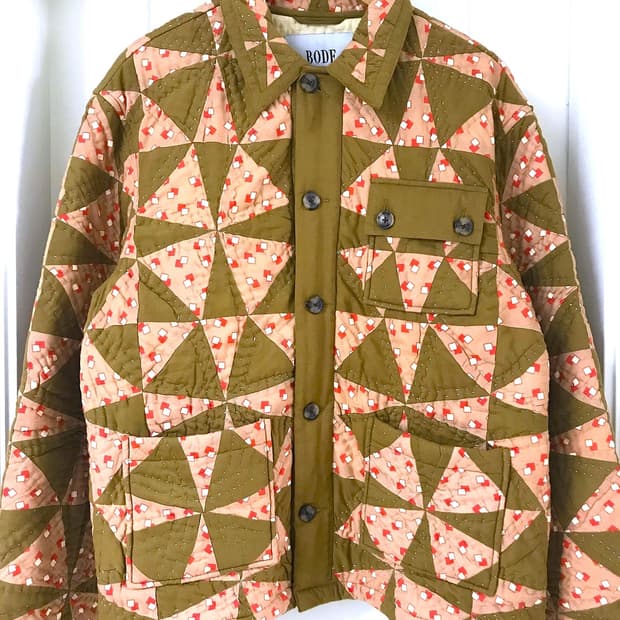 @새상품@ BODE 보디 퀼팅 누빔자켓 카키 패치