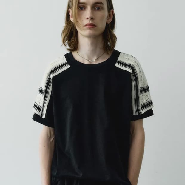 48) 노이어 아플리케 패치 하프 티셔츠