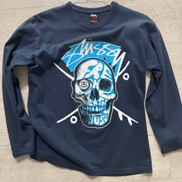 스투시 00s 네이비 롱 슬리브