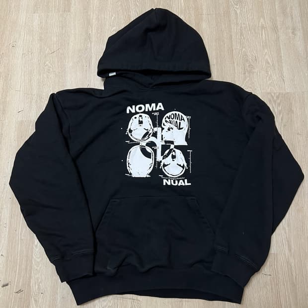 노매뉴얼 프린팅 후드티 XL 