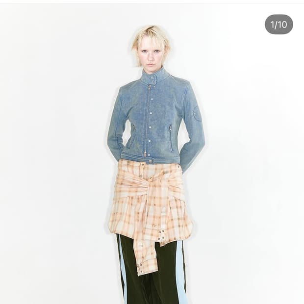 Open Yy 체크 셔츠 치마