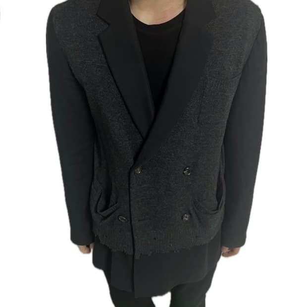 언더커버 17aw 니트도킹 블레이저