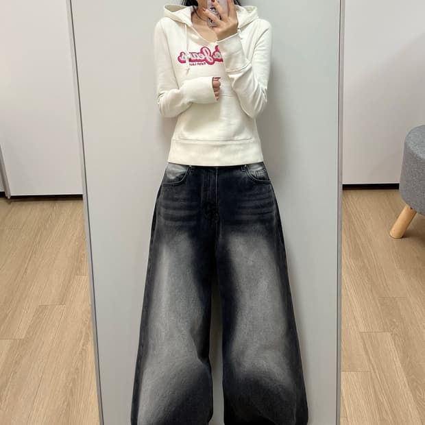 폴로 랄프로렌 핑크로고 아이보리 후드티