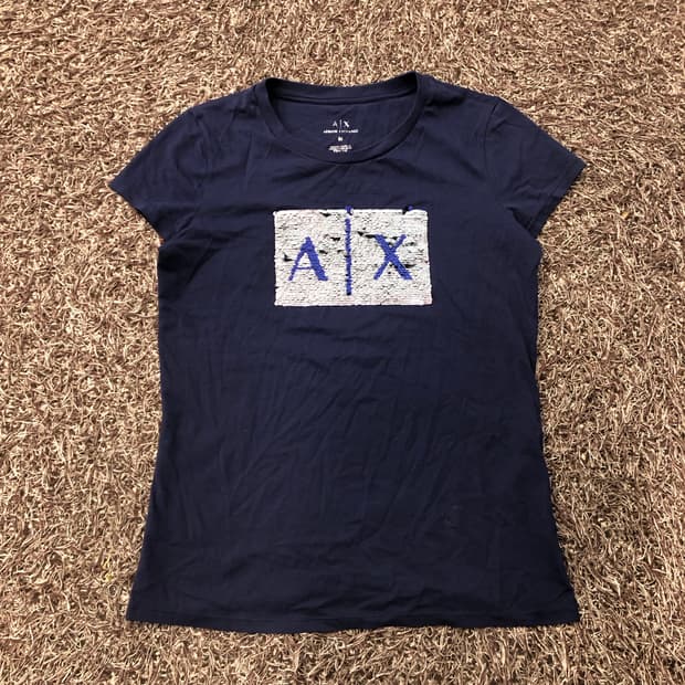 아르마니 익스체인지 스팽글 티셔츠