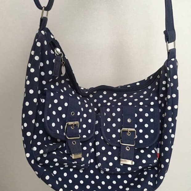 일본빈티지 네이비 도트 크로스백 숄더백 y2k 모리걸
