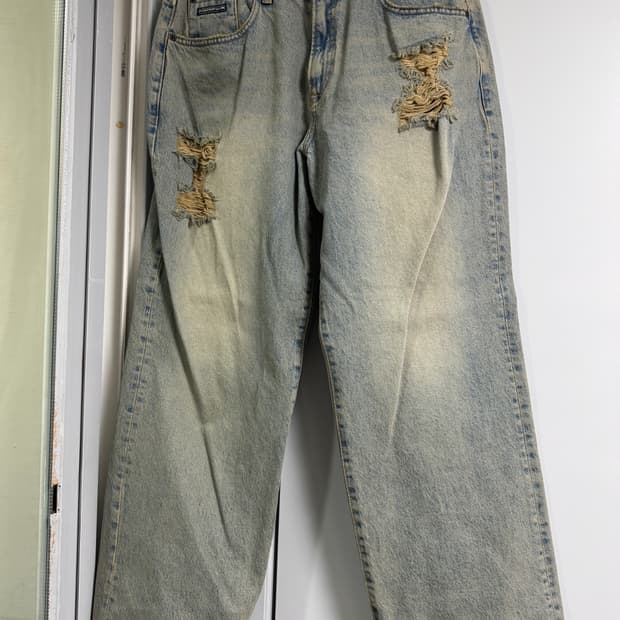 플리즈노팔로우 와이드데님 빈티지블루 2