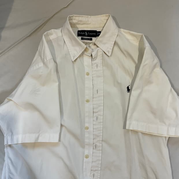 폴로 랄프로렌 화이트 반팔셔츠 클래식핏 M