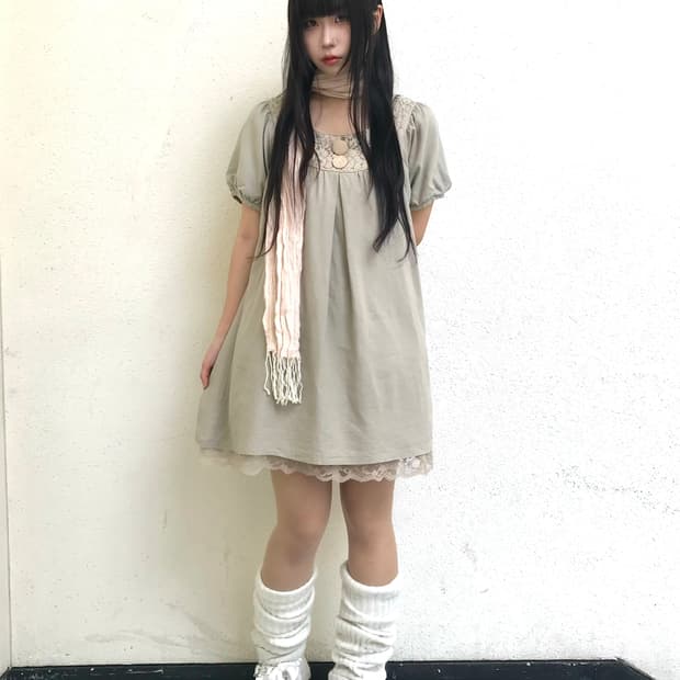 모리 모카 퍼프 레이스 베이비돌 원피스
