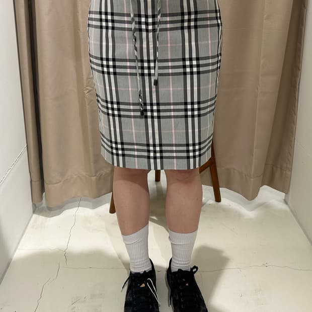 버버리 00's 노바 체크 패턴 미디 스커트 R2605