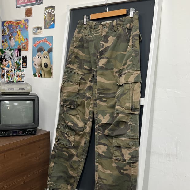 Military Vintage 멀티포켓 카모 카고 팬츠