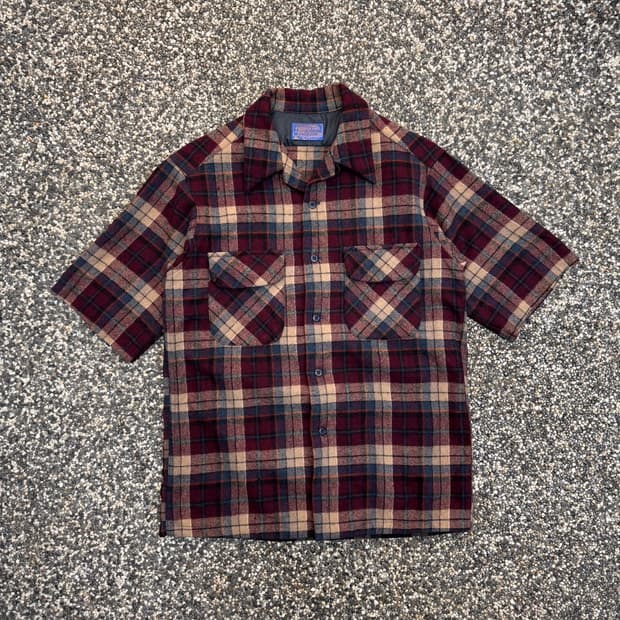 80s 펜들턴 컷포인트 울 셔츠 made in USA (M)  