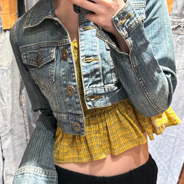 Jpn vtg Anouk 크롭 데님자켓