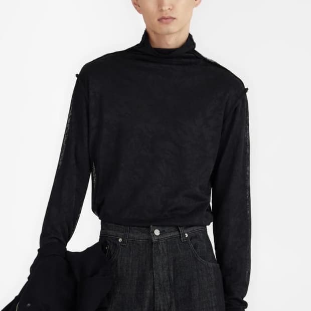 유스 youth 핑거홀 이너 터틀넥 블랙