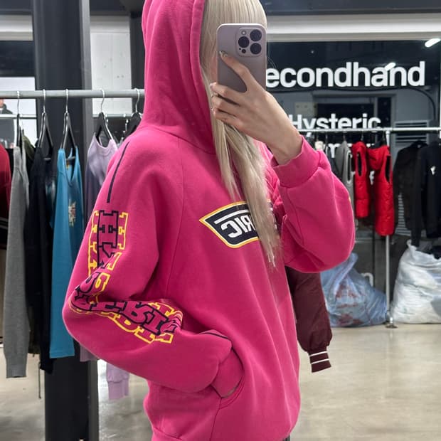 히스테릭글래머 로고 후드티