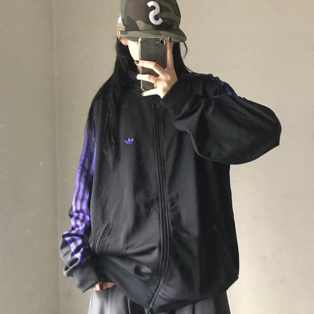 아디다스 블랙 퍼플 오버핏 져지