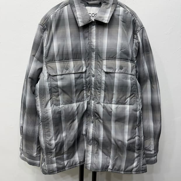 정품) COS 코스 남성 체크 경량패딩 자켓 L