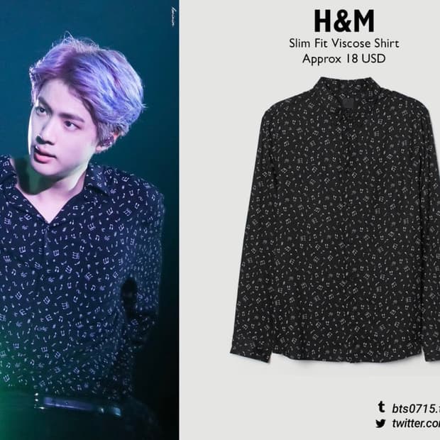 H&M 방탄 진 생로랑 맛 음표 셔츠/ XL