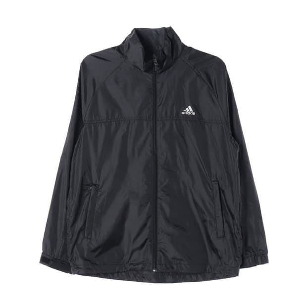 아디다스 블랙 미니멀 로고 윈드브레이커 L
